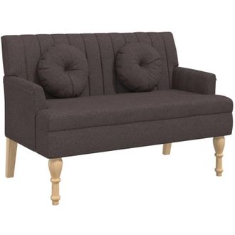 vidaXL Vidaxl - Banco Con Cojines Tela Marr&oacute;n Oscuro 113x64,5x75,5 Cm