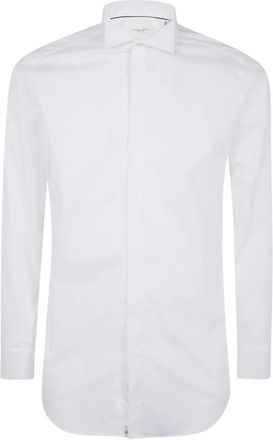 Tintoria Mattei Wing Collar Shirt - Heren - Zakelijke Overhemden - Wit - 3XL - Katoen - Overhemden