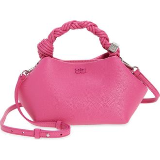 Ganni Small Bou Grained Faux Leather Top Handle Bag in Cabaret at Nordstrom