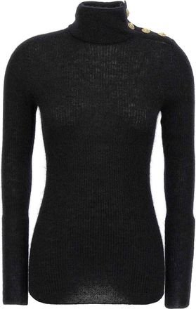 Balmain Mohair Button Sweater