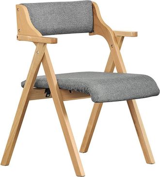 SoBuy SoBuy Folding Wooden Dining Room Chair with Cushion - Comfortable Folding Kitchen Chairs and Living Room Chair, Wooden Chairs for Office or Garden