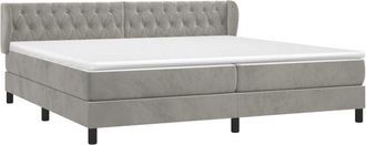 vidaXL Vidaxl - Cama Box Spring Con Colch&oacute;n Terciopelo Gris Claro 200x200 Cm