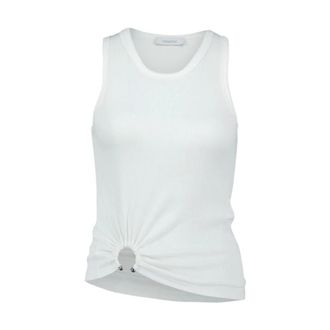 Paco Rabanne Dames, Tops, Wit, Maat: 3XS Katoen