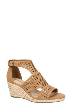 Easy Street Tova Espadrille Platform Wedge Sandal in Tan at Nordstrom, Size 8.5