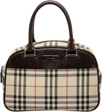 Burberry Pre-owned Handbags, female, Beige, Size: ONE SIZE Pre-owned Canvas Handbag
