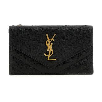 Saint Laurent Monedero tipo sobre con monograma - Accessories - Mujer - Negro - ONE SIZE