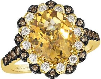 Le Vian 14K 3.82 Ct. Tw. Diamond & Citrine Ring