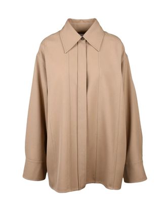 Jil Sander Wool Oversize Shirt - Beige