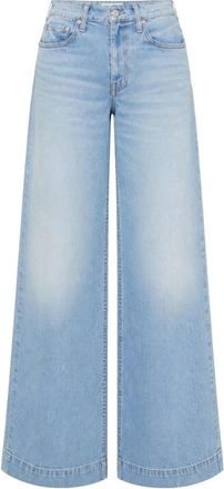 Mother Mid Rise Headliner Wide Leg Jeans - Dames - Loose Fit Jeans - Blauw - W24 - Denim - Jeans