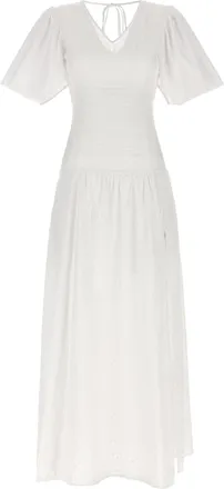 Le Twins White Cotton Long Womens Dress