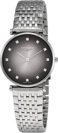 Longines La Grande Classique Quartz Diamond Grey Dial Ladies Watch L45124776