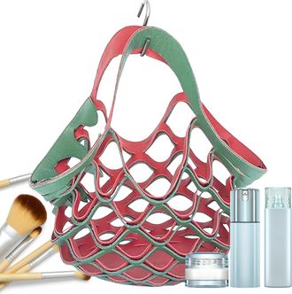 Generic Foldable Bag - Pu Leather Reusable Bag, Flat Packable Mesh Tote, Grocery Picnic Beach Hiking, Everyday Outdoor Commute Carry, Lightweight Portable Han