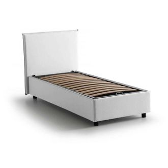 Talamo Italia Talamo Italia Letto singolo Cassiopea, Letto contenitore con rivestimento in tessuto, 100% Made in Italy, Apertura frontale, adatto per materasso Cm
