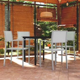 vidaXL Juego De Comedor De Jard&iacute;n De 5 Piezas Blanco Vidaxl