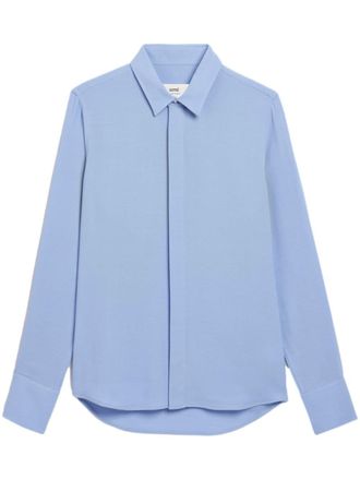 Ami virgin wool-blend shirt - Blue