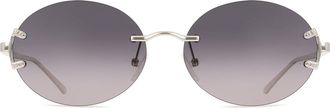 SmartBuy Collection Oval Rimless Plastic Mens Sunglasses Gunmetal Size 57 - Free Lenses - SmartBuy Collection