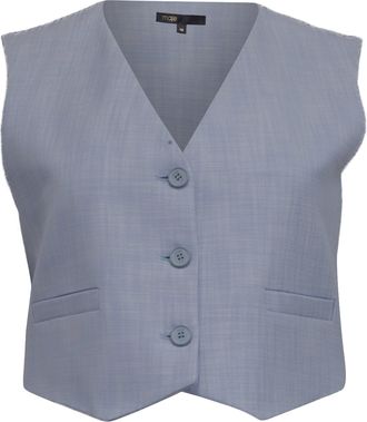 Maje Cropped Vest in Light Blue Viscose