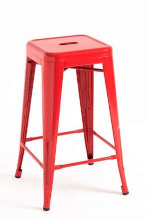 Regalos Miguel Pack 2 Taburetes color rojo en acero reforzado