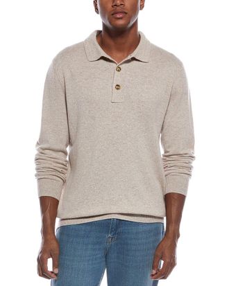 Kier + J Mixed Stitch Wool & Cashmere-Blend Polo Sweater