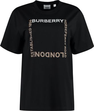Burberry Womens Cotton Crew-neck T-shirt - Black - Size 2XS