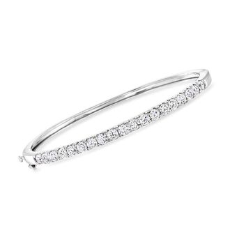 Grown Brilliance 3 Carat Lab Grown Diamond Bangle in 14K White Gold, F Color, VS Clarity, 8 Inches Length, Gift Box Included