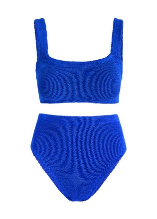 Hunza G Patricia Crinkle Bikini - Bright Blue - One Size