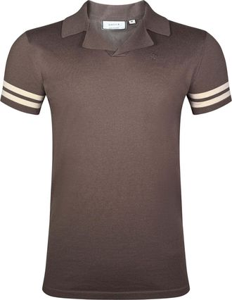 Siksilk Poloshirt SIKSILK Siksilk Polo Tournament Revere Polo, Herren, Gr. XL, braun, Obermaterial: 54% Viskose CV. 46% Polyester PES., Shirts Poloshirt