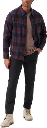 G.H. Bass & Co. Bass Outdoor Shirt Mens Fudge Plaid Long Sleeve Button-Up Classic Fit MAC57