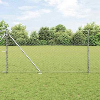 vidaXL Vidaxl - Reja Con Postes Plateado 1 X 25 M Acero Recubierto De Pvc