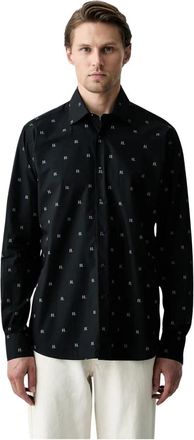 Karl Lagerfeld Shirt - Heren - Casual Overhemden - Zwart - 2XL - Katoen - Overhemden