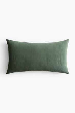 H&M Kopfkissenbezug aus Baumwollmusselin - Dunkelgr&uuml;n