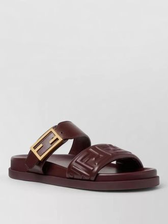 Fendi leather flat slides