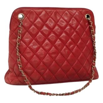 Chanel Pre-owned Leren Schoudertas - Dames - Pre-owned - Rood - Maat: ONE Size Leer