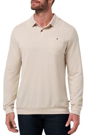 Travis Mathew December First Long Sleeve Pocket Polo in Italian Sand at Nordstrom, Size Xx-Large