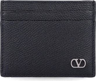 Valentino Garavani VLogo Signature Kaarthouder - Heren - Portefeuilles - Zwart - ONE Size - Leer - Accessoires