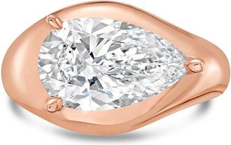 Diana M. Jewels 18KT ROSE GOLD LAB GROWN PEAR SHAPE DIAMOND FASHION RING WEIGHING 15.00 CTS TW