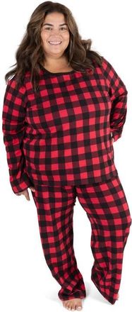 Leveret Womens Cotton Plaid Matching Family Holiday Pajamas in Plaid Black & Red at Nordstrom, Size 3X-Large