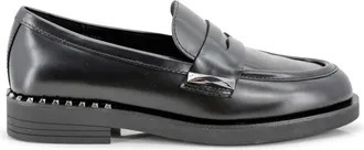 Ash Zwarte leren slip-on platte schoenen - Dames - Loafers - Zwart - 41 EU - Leer - Schoenen