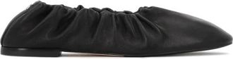 Kazar Zwarte zachte leren ballerinas versierd met een plooi - Dames - Ballerinas - Zwart - 36 EU - Leer - Schoenen