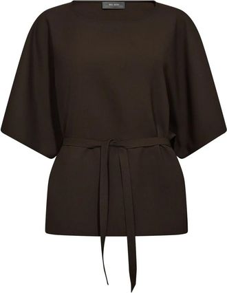 Mos Mosh MOS Mosh, Overhemden, Dames, Bruin, XL, Polyester, Elegante blouse met korte mouwen Delicioso