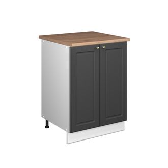 Vicco Mueble Bajo Para Fregadero Fame-line, Antracita-oro Landhaus/blanco, 60 Cm, Vicco