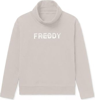 Freddy Felpa donna collo alto con inserto sul fondo effetto 2-in-1