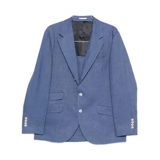 Brunello Cucinelli Traje de Lino - Jackets - Hombre - Azul - L