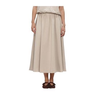 Simple Rokken, Dames, Beige, M, Polyester, Maxi Rok