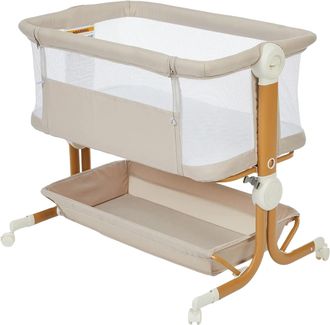 OEM Cuna Convertible En Cama De Invitados 2 En 1, Altura Regulable, Color Beige