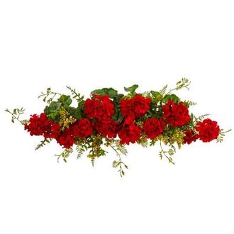 Nearly Natural 32-in Geranium and Berry Swag in Red at Nordstrom