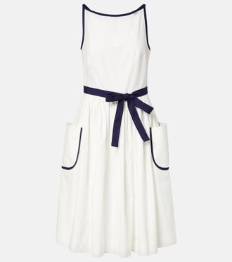 Prada Abito midi in cotone e lino