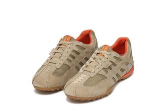 Geox Schn&uuml;rschuh GEOX U SNAKE ORIGINAL, Herren, Gr. 39, beige (sand), Leder, Textil, Schuhe Schn&uuml;rschuh, Schn&uuml;rschuh, Freizeitschuh, Trekking Sneaker mit L
