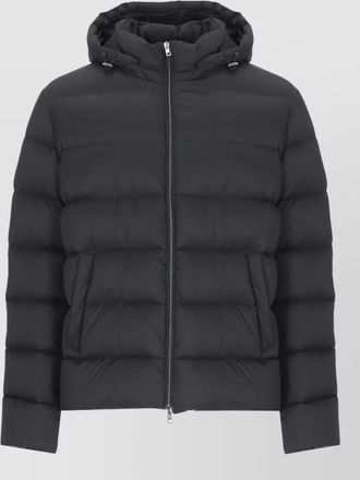 Herno hooded quilted down bomber jacket