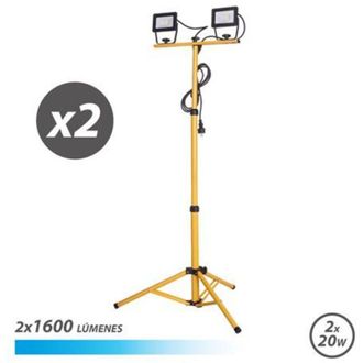 OEM Elbat Foco Led Con Tripode 2 X 20w - 1600 Lumenes - 6500k Luz Fria - Cable De 3m - Ip65 Para Uso En Exterior
